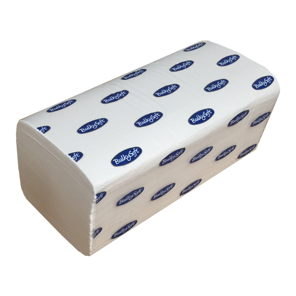 Bulkysoft 84500 Premium White V-Fold Hand Towels 2 Ply (Case 4000)