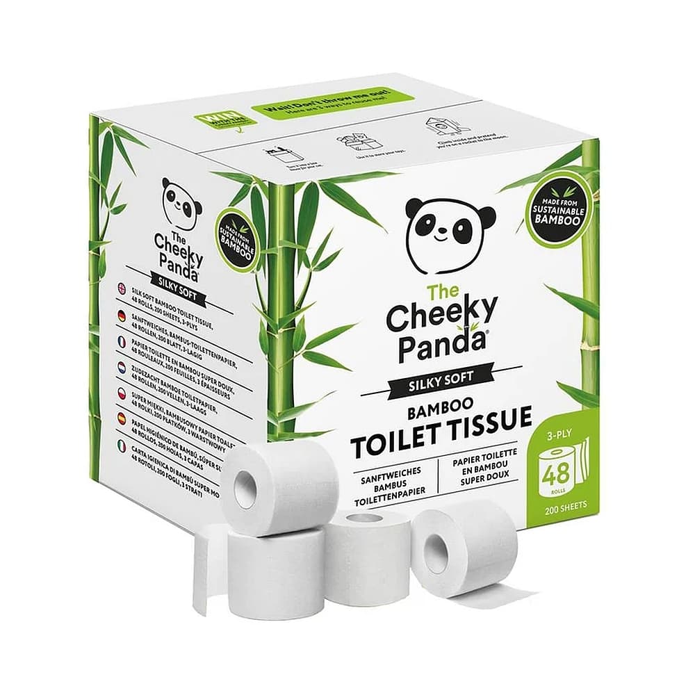 Cheeky Panda Bamboo Toilet Roll Plastic Free (Case of 48)