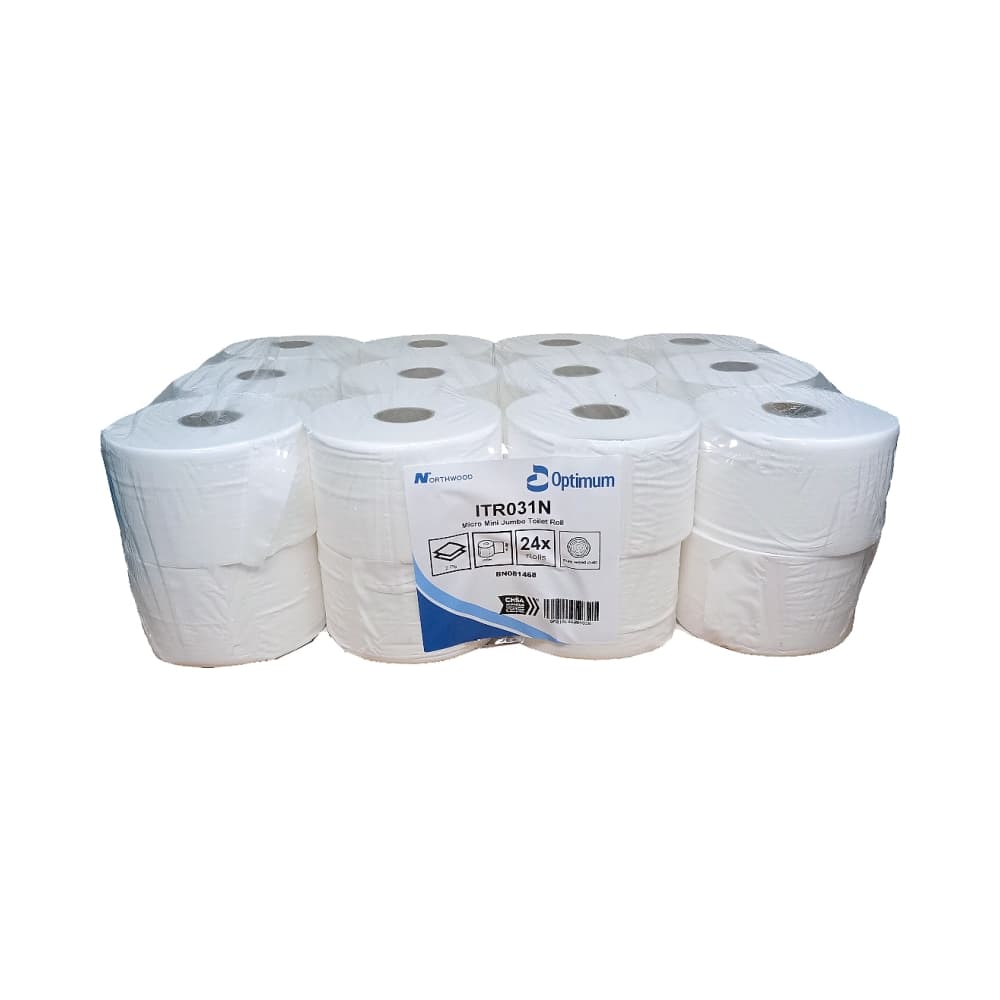 Versatwin Micro Mini Jumbo Toilet Rolls (24 Rolls) | 2 Ply Pure Tissue Refills