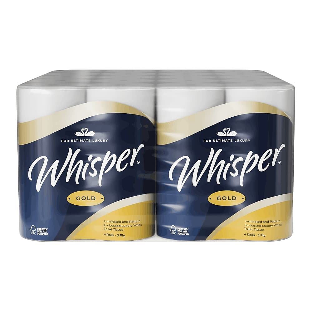 Whisper Gold Premium 3 Ply Toilet Rolls (40 Pack)