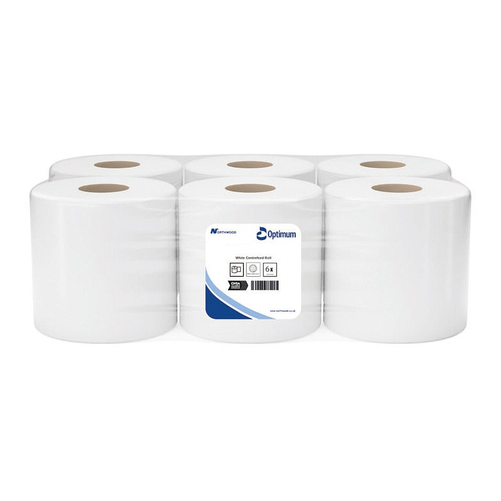 Pure White Centrefeed Rolls 150M 2 Ply (6 Rolls) KR0156