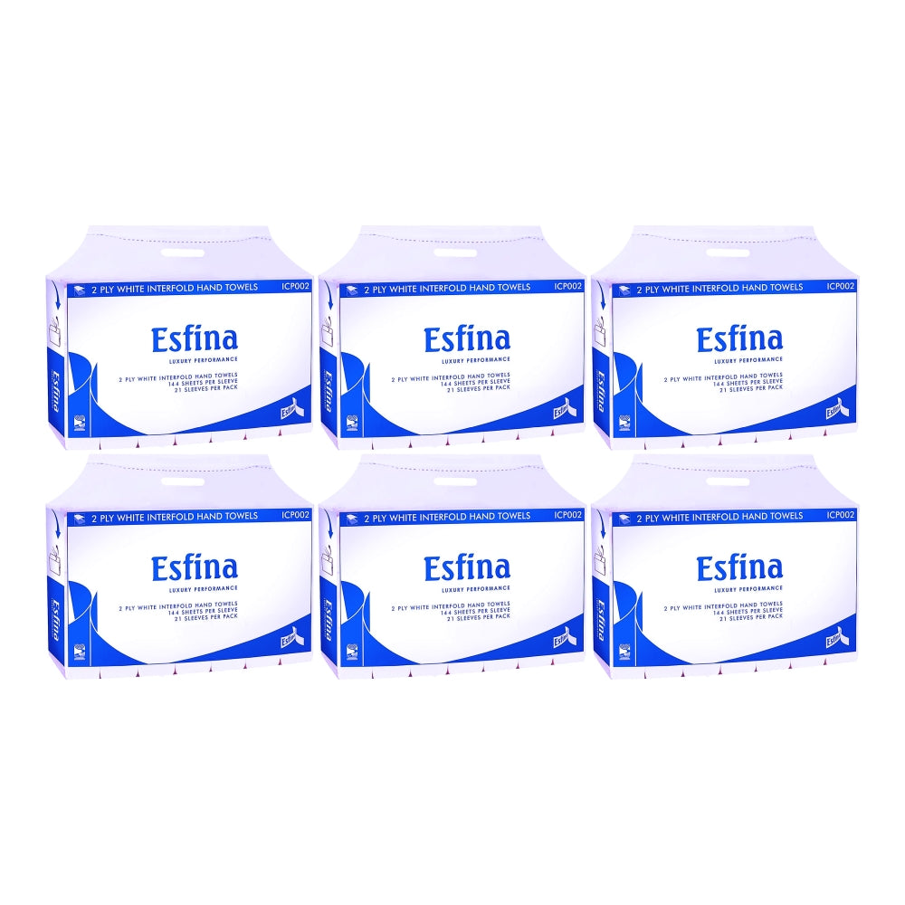 Esfina ICP002 Interfold 2 Ply Hand Towels (Carry Pack 3000)