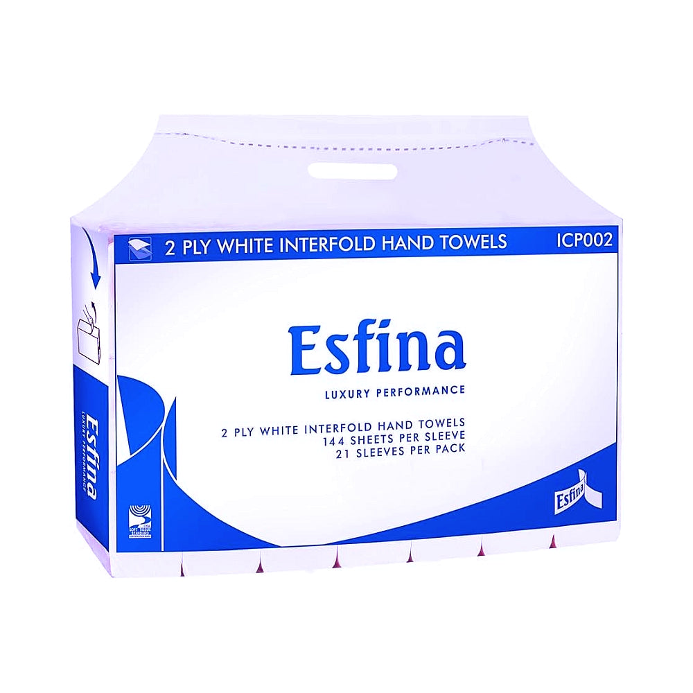 Esfina ICP002 Interfold 2 Ply Hand Towels (Carry Pack 3000)