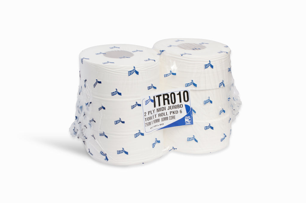 KR0048 Midi Jumbo Toilet rolls: (Case of 6)